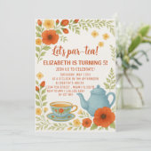 Fête de thé vintage Invitation à l'Anniversaire av (Debout devant)