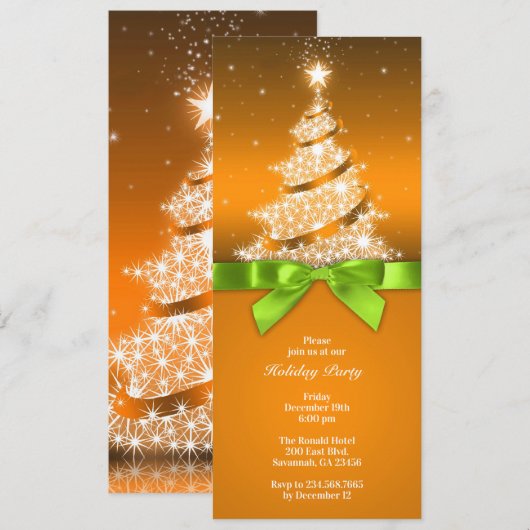 Fête de vacances Elégante Invitation dorée (Devant / Derrière)