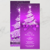 Fête de vacances Elégante Purple Invitation (Devant / Derrière)