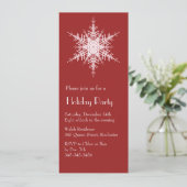 Fête de vacances Snowy Red Snowflake Invitation (Debout devant)