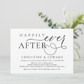 Fête d'élopement de mariage, Invitation à Happily  (Debout devant)