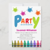 Fête d'enfants Art Invitation (Devant)