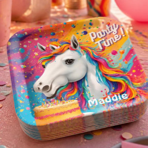 Fête d'enfants assiette en papier Licorne