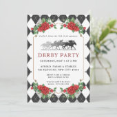 Fête Dérby de Cheval de Course Moderne Invitation (Debout devant)
