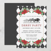 Fête Dérby de Cheval de Course Moderne Invitation (Devant / Derrière)