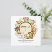 Fête des bois Animaux Invitation d'anniversaire (Debout devant)