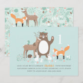 fête des bois première invitation anniversaire (Devant / Derrière)