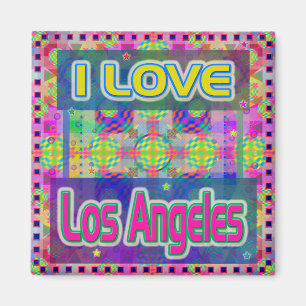 Fête des couleurs : Magnet "I LOVE Los Angeles"