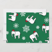 Fête des éléphants blancs Noël (Vert) Invitation (Dos)