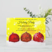 Fête des Fêtes rouge bals de Noël Invitation (Debout devant)