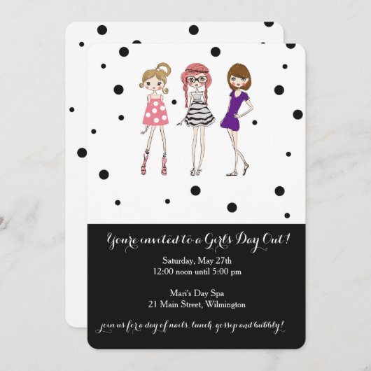 Fête des filles / Bachelorette / Invitation du Gla (Devant / Derrière)