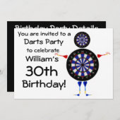 Fête des fléchettes Invitation (Devant / Derrière)