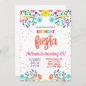 Fête des fleurs florales mexicaines invitation d'a (Devant / Derrière)