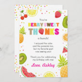 fête des fruits à deux tti Carte de remerciements  (Devant / Derrière)