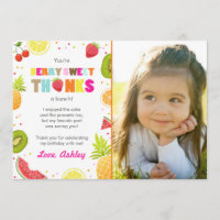 fête des fruits à deux tti Carte de remerciements 