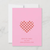 Fête des Galentines Brunch Invitations Coeur rétro (Dos)