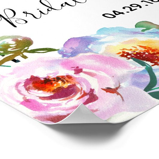 Fête des mariées Accueil Poster Décoration Florale (Coin)