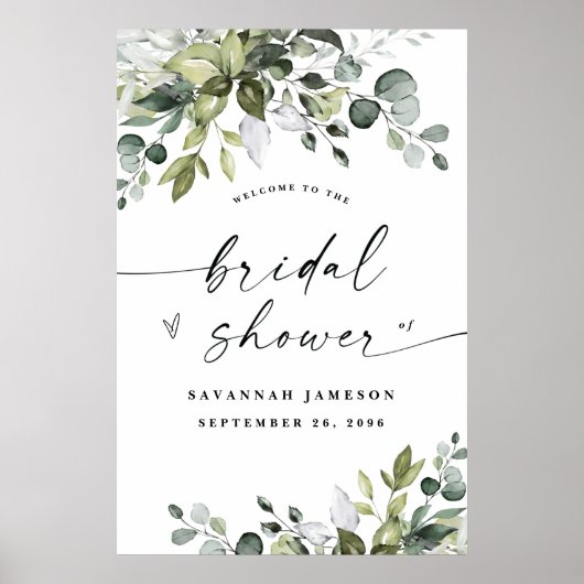 Fête des mariées Affiche de bienvenue affiche vert (Devant)