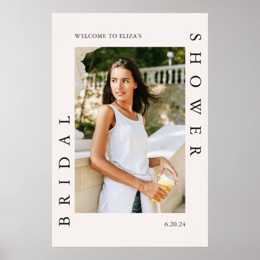 Fête des mariées Affiche de bienvenue avec photo e (Devant)