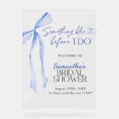 Fête des mariées Affiche de bienvenue Bleu Bow Que (Recto)