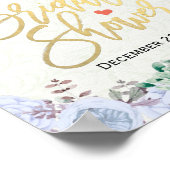 Fête des mariées Affiche de bienvenue Chic Floral  (Coin)