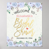 Fête des mariées Affiche de bienvenue Chic Floral 