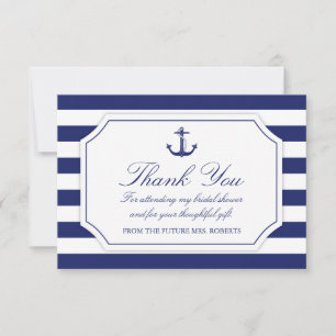 Fête des mariées Ancre marine Merci bleu marine