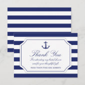 Fête des mariées Ancre marine Merci bleu marine (Devant / Derrière)