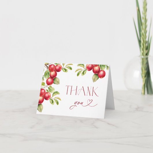 Fête des mariées Apple moderne Carte de remercieme (Devant)