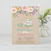 Fête des mariées Aquarelle Florale Invitation (Debout devant)
