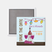 Fête des mariées au vin et au fromage Aimant perso (Recto/Verso)