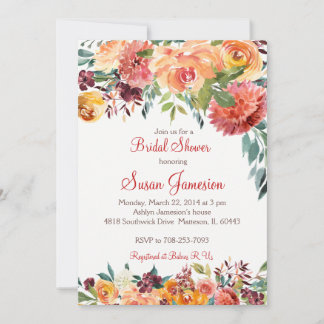 Fête des mariées automnale, baby shower Invitation