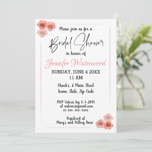 FÊTE DES MARIÉES AVEC Invitation ROSE (Debout devant)