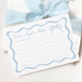 Fête des mariées Bleu Bow Date Nuit Idées Carte