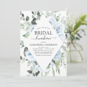 Fête des mariées bleu Dusty Invitation (Debout devant)