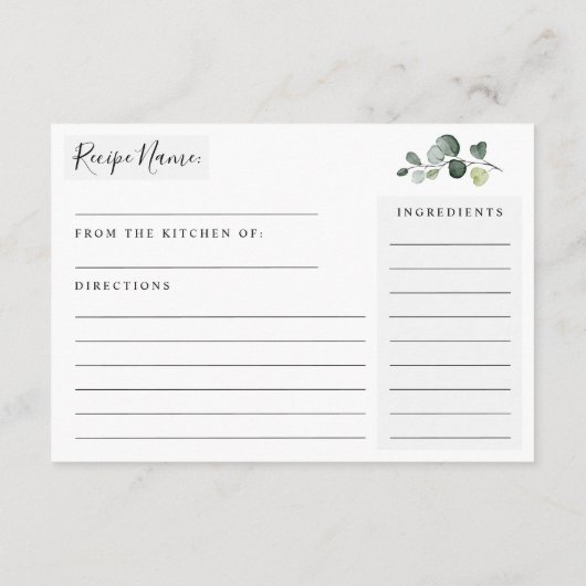 Fête des mariées bleu Dusty Recette Cartes (Dos)