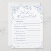 Fête des mariées Bleue Qui Connaît La Carte De Jeu (Devant)