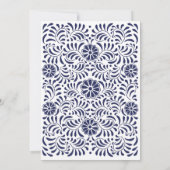 FÊTE DES MARIÉES BLUE TALAVERA FLEURS Invitation (Dos)