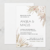 Fête des mariées Boho pampas Grass Invitation (Devant / Derrière)