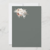 Fête des mariées Boho pampas Grass Invitation (Dos)