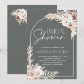 Fête des mariées Boho pampas Grass Invitation (Devant / Derrière)