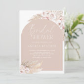 Fête des mariées Boho pampas Grass Invitation (Debout devant)