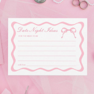 Fête des mariées Bow rose Date Nuit Idées Carte