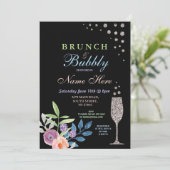 Fête des mariées Brunch & Bubbly Argent Invitation (Debout devant)
