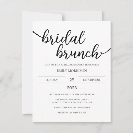 Fête des mariées Brunch Invitation boho (Devant)
