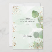 Fête des mariées carte de remerciements de verdure (Dos)