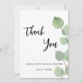 Fête des mariées carte de remerciements de verdure (Devant)