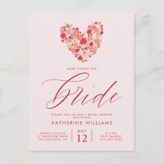 FÊTE DES MARIÉES | Carte postale Watercolor Floral (Devant)