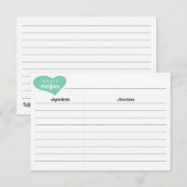 Fête des mariées Cartes de recettes cardiaques per (Devant / Derrière)
