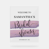 Fête des mariées céleste Pastel Mauve Bienvenue (Recto)